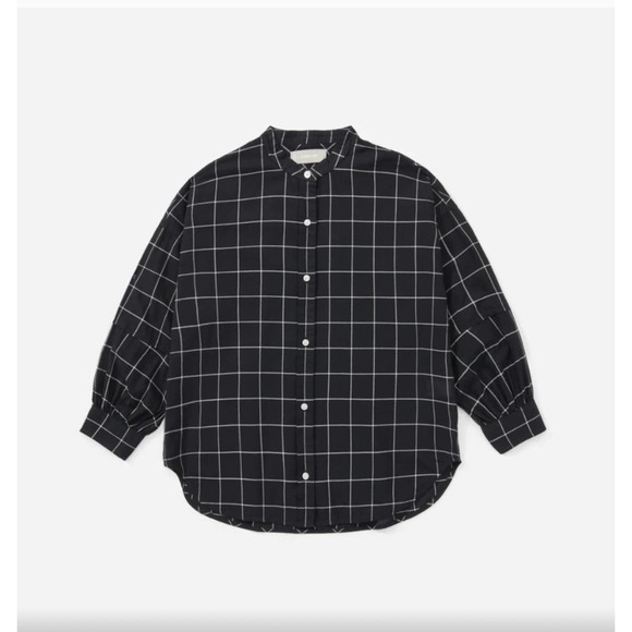 Everlane Collarless Air Shirt Button Down Blouse 6 - Picture 3 of 11